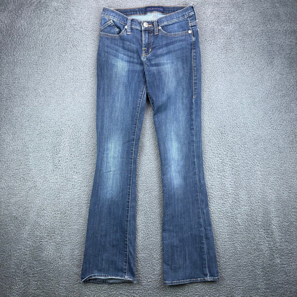 Rock & Republic Kasandra Bootcut Jeans‎ Dark Wash Embroidered Size 6M R010332